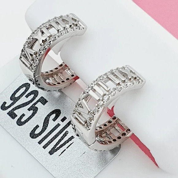 "925 Sterling Silver Cubic Zirconia Earrings, U19254663 - Picture 8 of 11